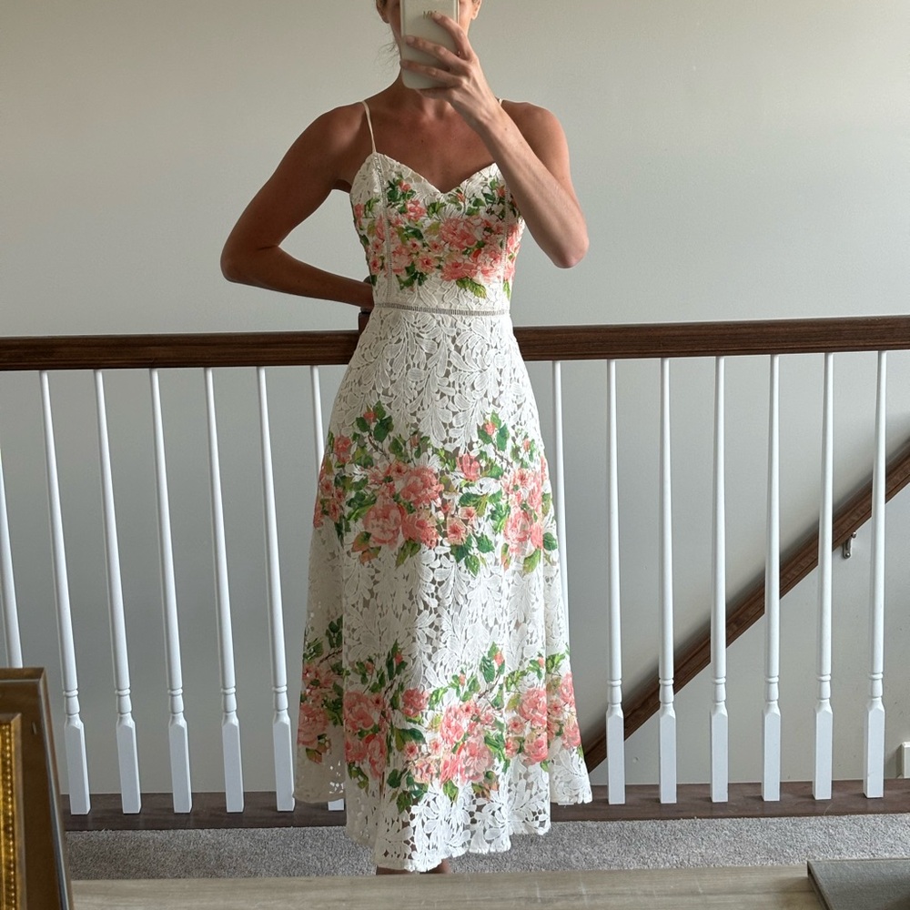 GARDEN FLORAL midi dress
